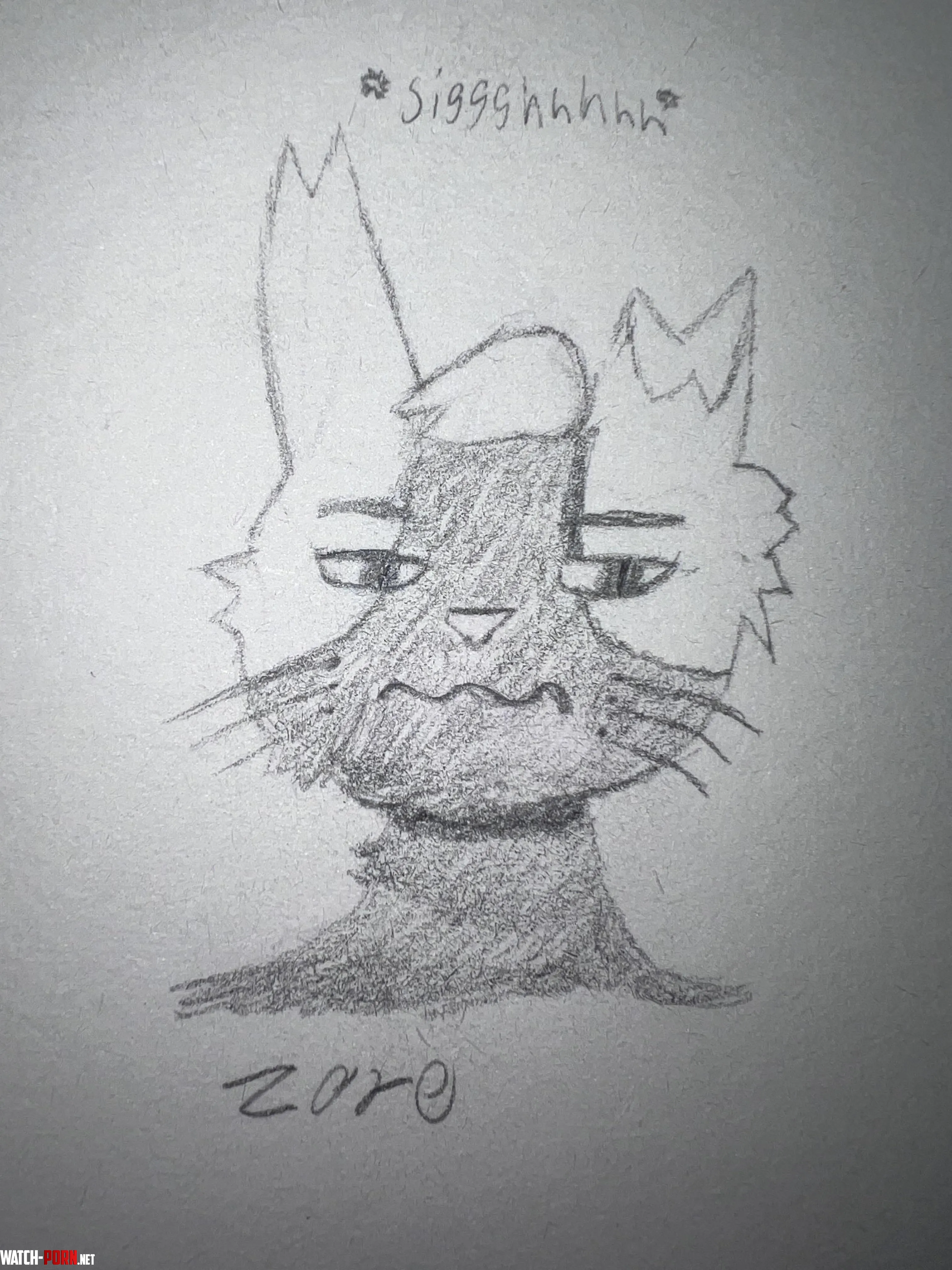 Im away from my colored pencils so I decided to make a black cat  by Stellas_hollow