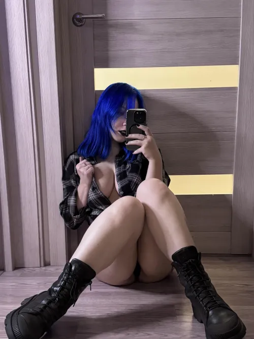 Thumbnail mooncat_blue: The Sweet Obedience of a Neon-Haired Girl