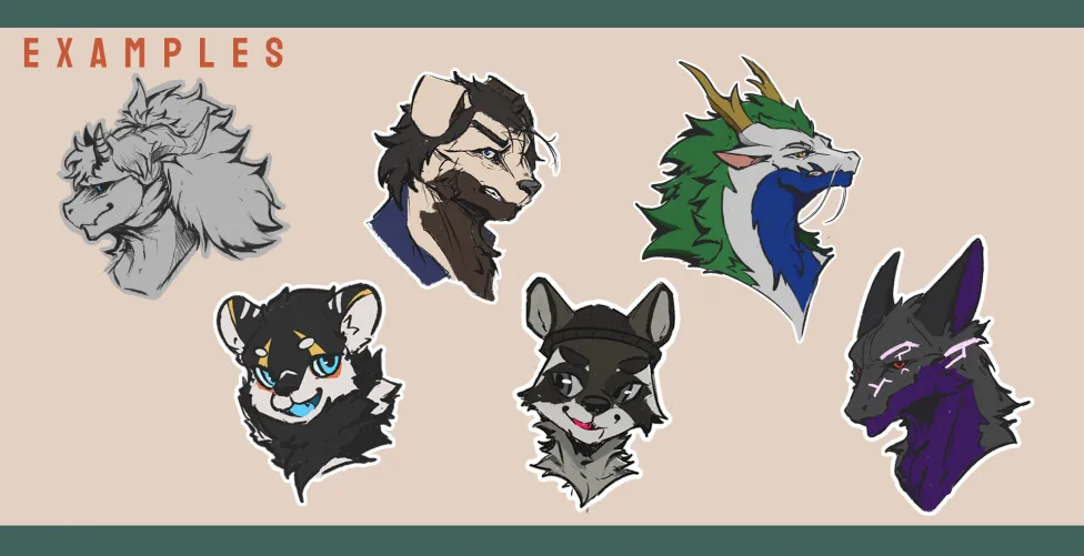 Thumbnail Commission Art Examples by takenprince | Furry Creations