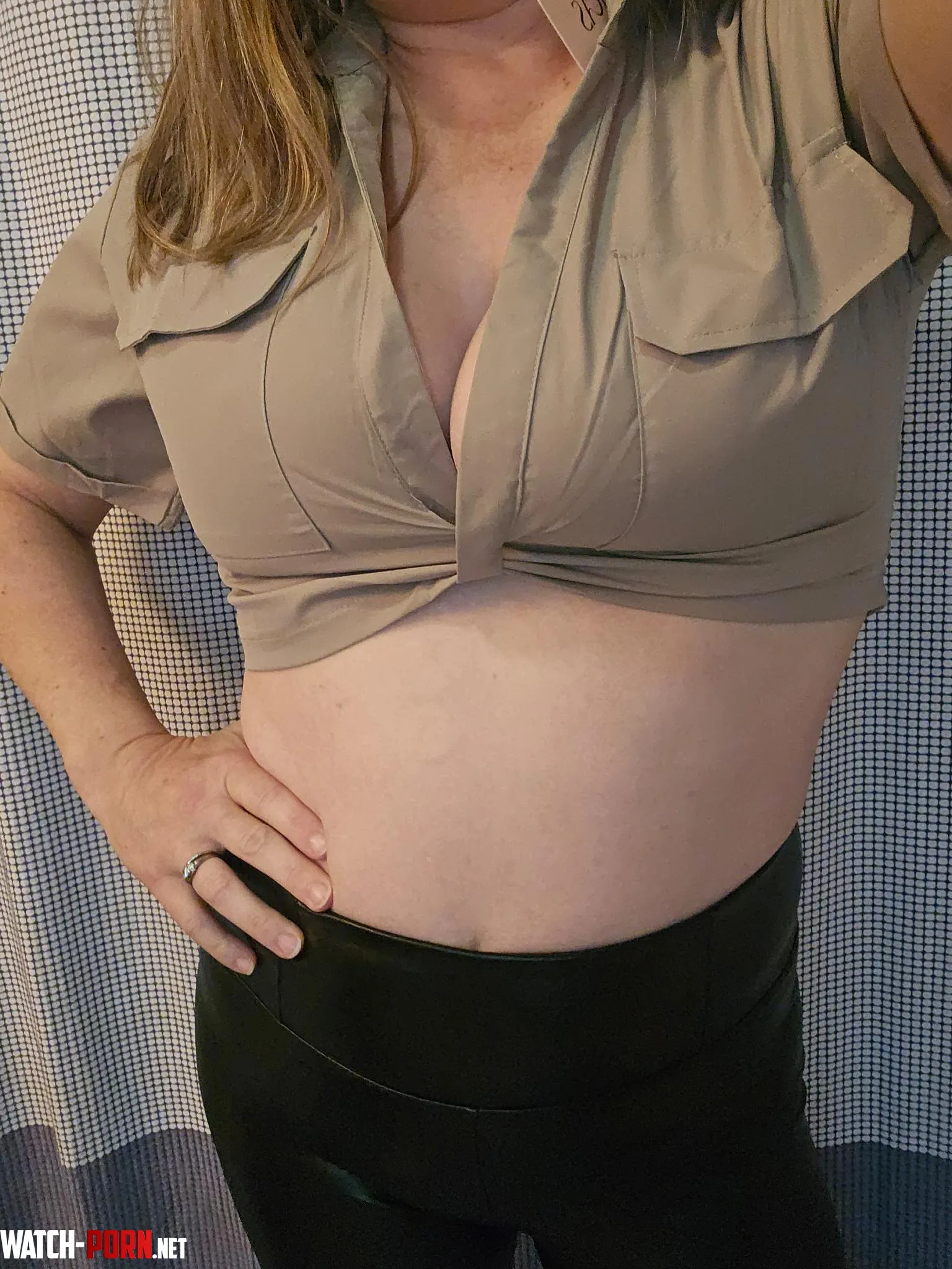 Trying out a new top Question is am I brave enough to wear it out 43F by Easterniowahotwife