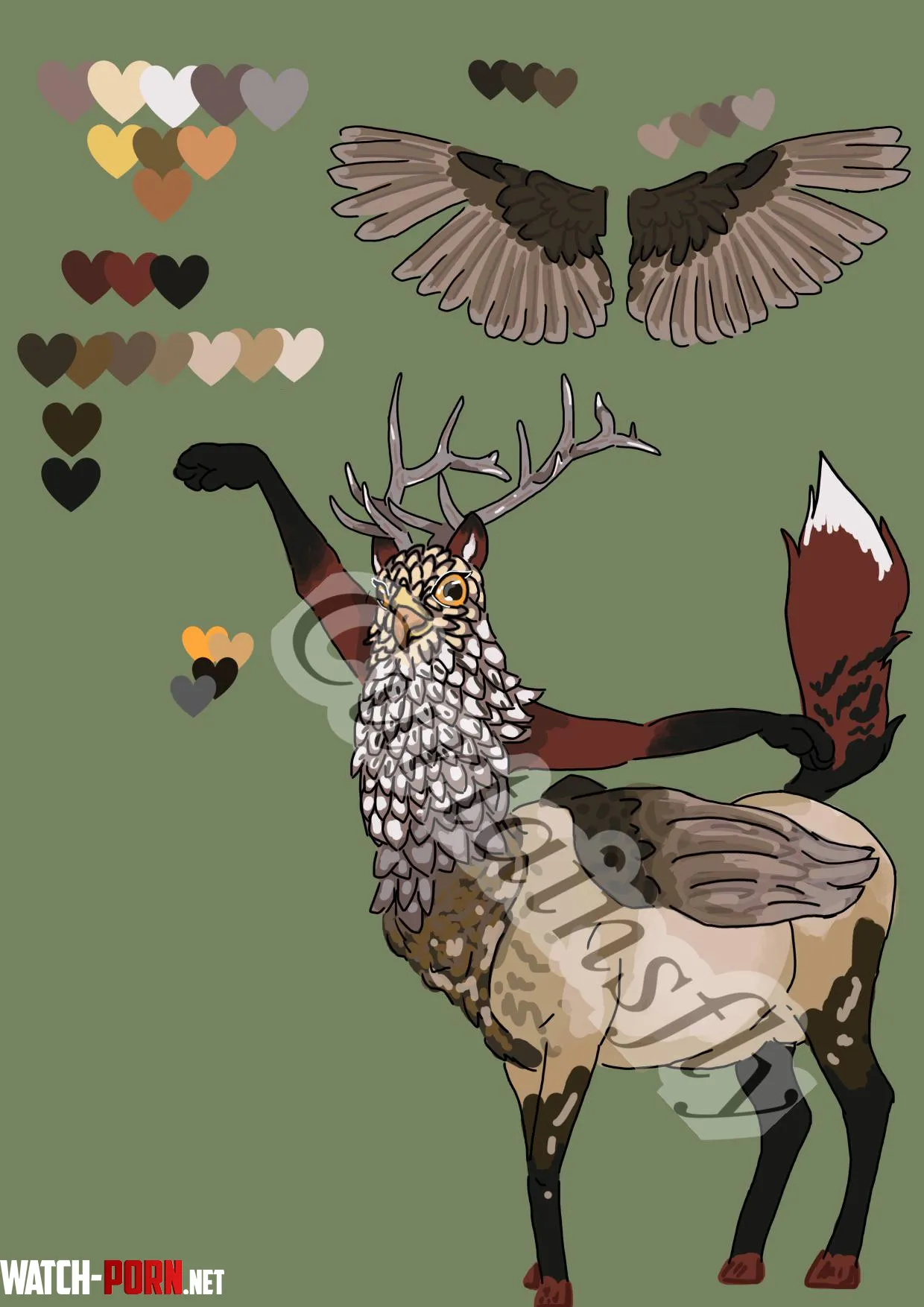 ElkHawkfox mix Elhax by Curtainsfly