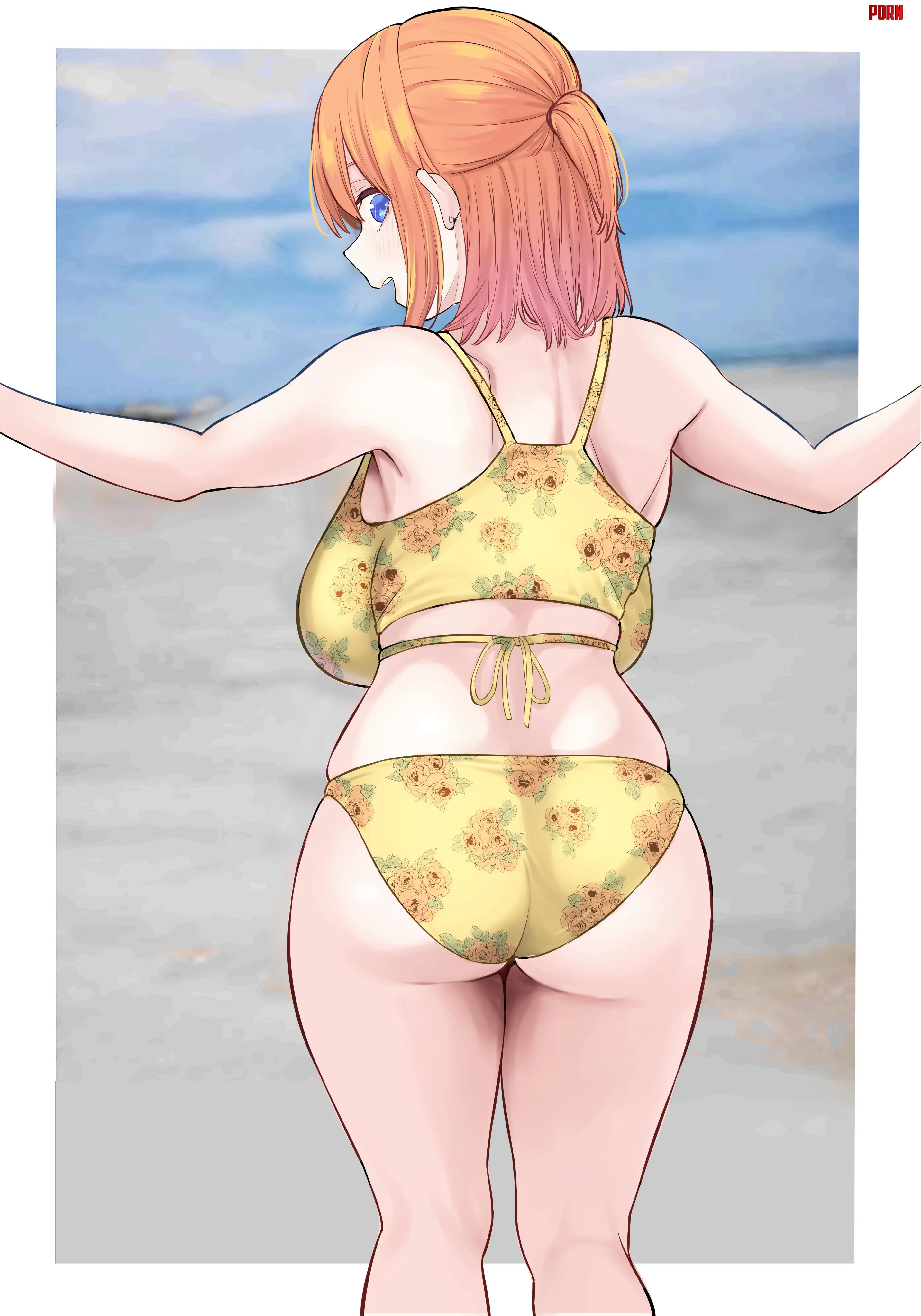 Yotsuba Enjoying The Beach In Her Floral Bikini Quintessential Quintuplets by Csxc
