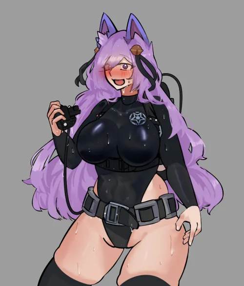 Thumbnail Blushing Swimmer's Popcorn Original: animebodysuits Fashion Story