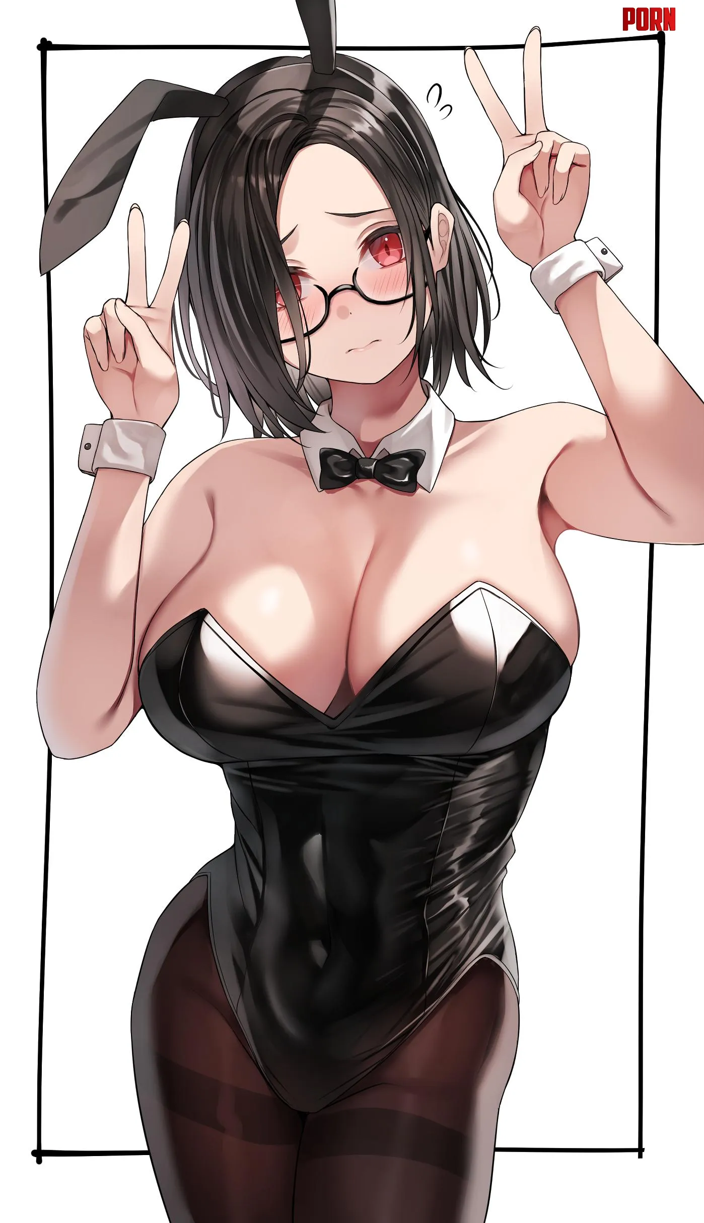 Shy Bunny with Glasses  by CheetahSperm18