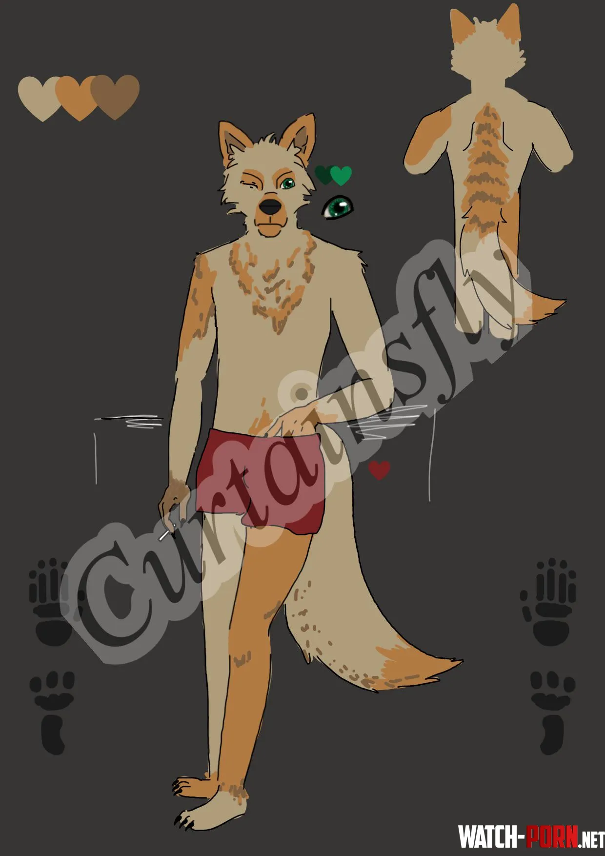 One eyed wolf by Curtainsfly