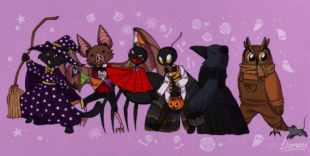 Thumbnail Lioness724's Halloween Animals OC Showcase | Furry Delights