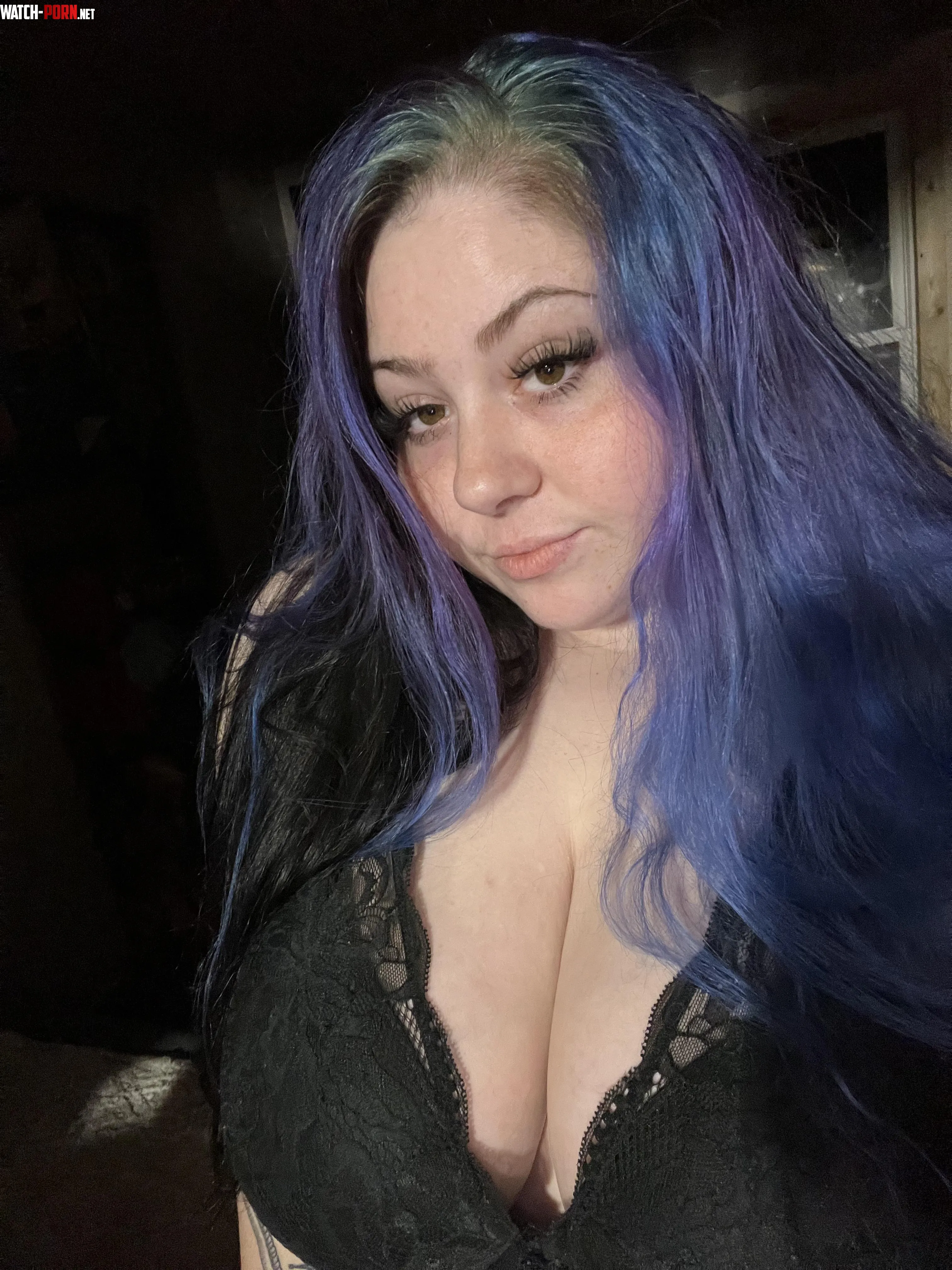 I want your balls purple and blue like my hair loser  by spicyvirgoo