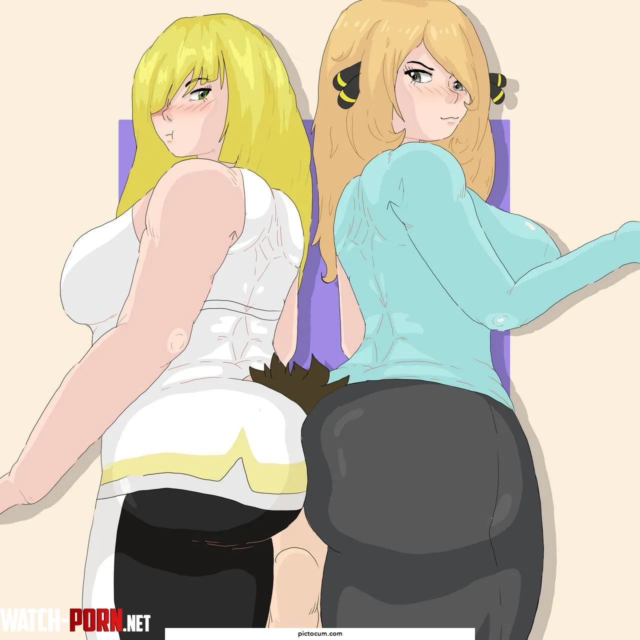 Lusamine And Cynthia Double Smothering PicToCum Pokemon by SupremoZanne