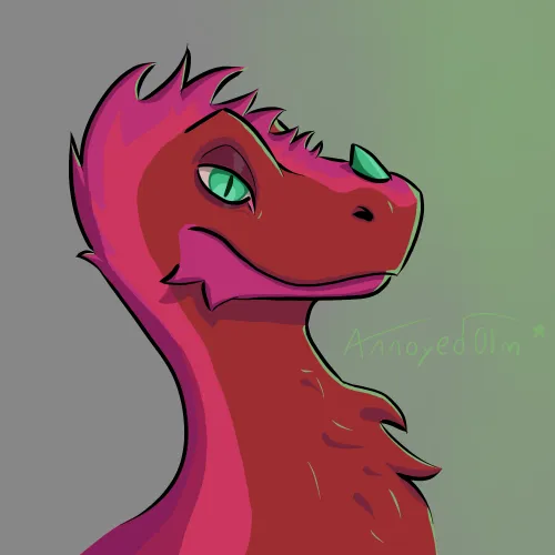 Thumbnail Red Dino Headshot: AnnoyedOlm's Furry Creation