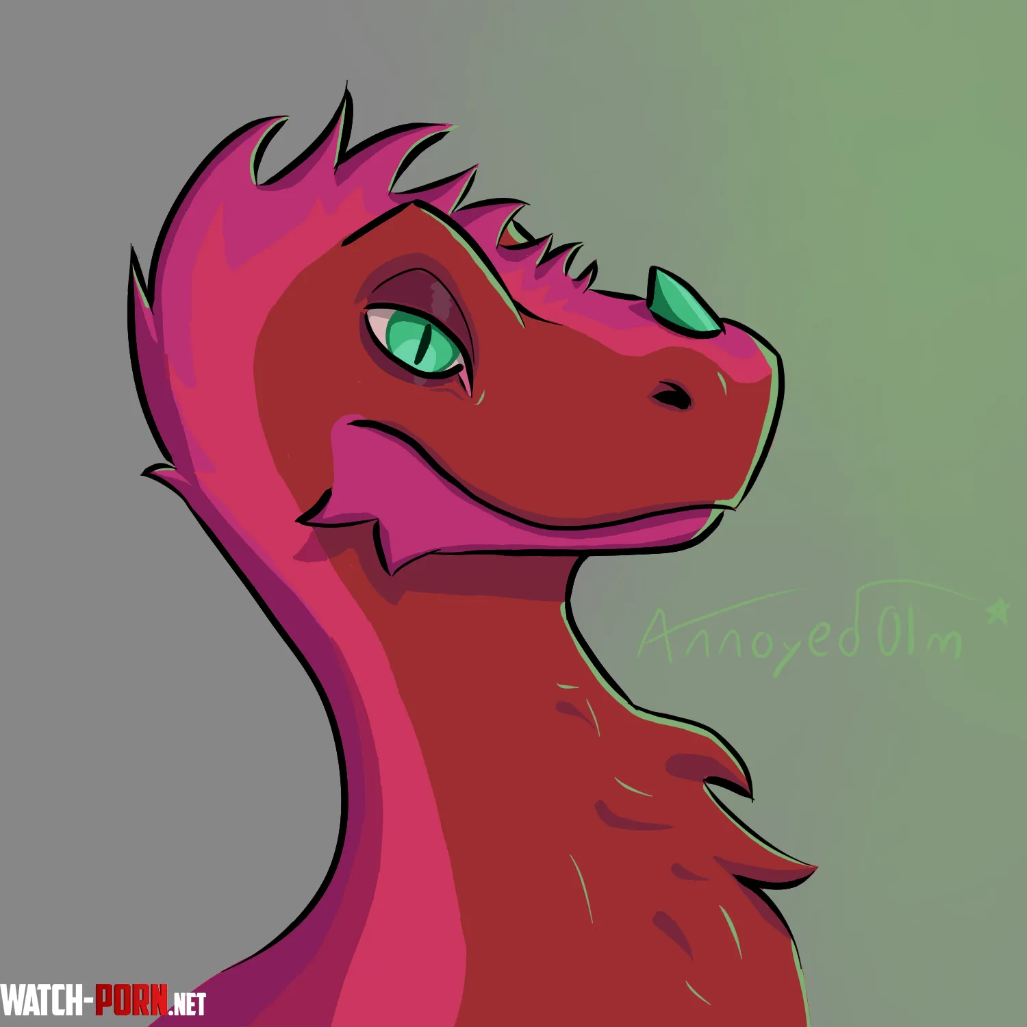 Red Dino headshot by AnnoyedOlm