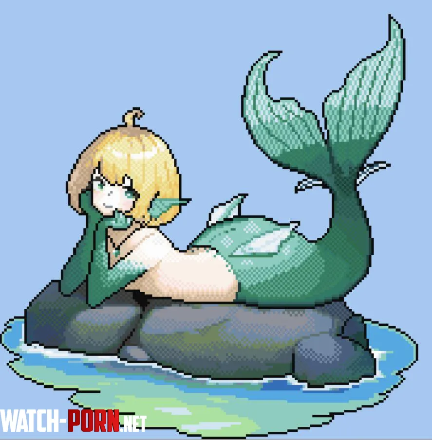 Mermaid on a rock art by me OC belongs to uCorbyJ by YourLocalFemby