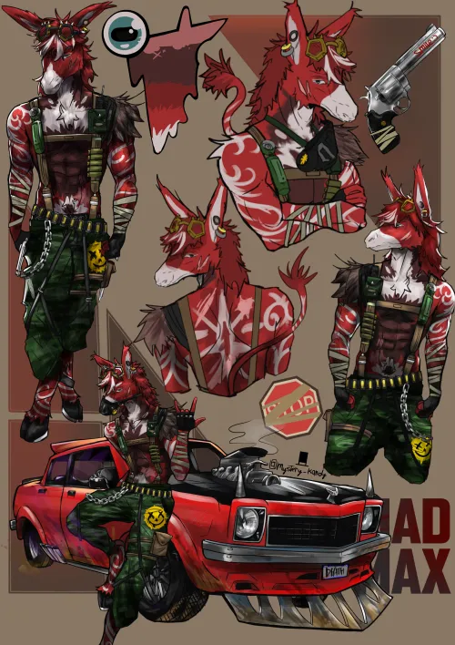Thumbnail Commissioned Art: Mad Max Inspired Peppermint Donkey by KandyNightstar