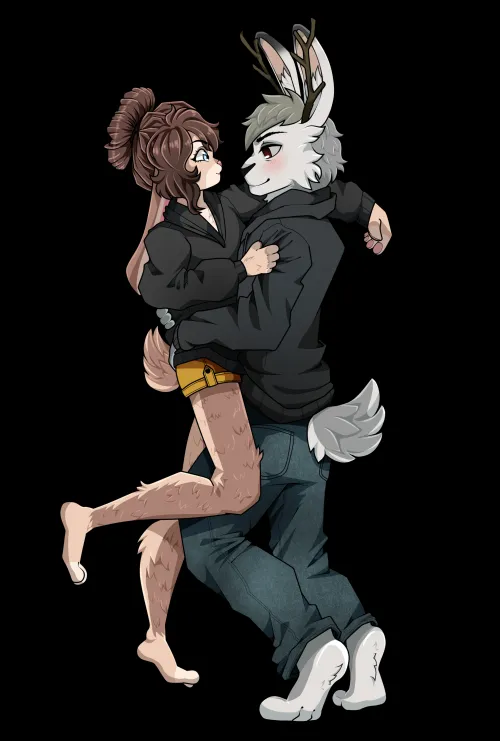 Thumbnail Adorable Furry Couple: Delightful Art by marikoyori
