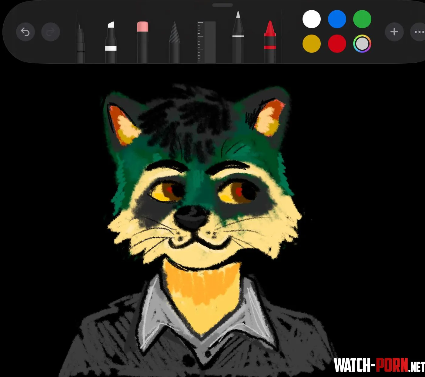 OC Drew my fursona in the notes app D  by introspectivecrow