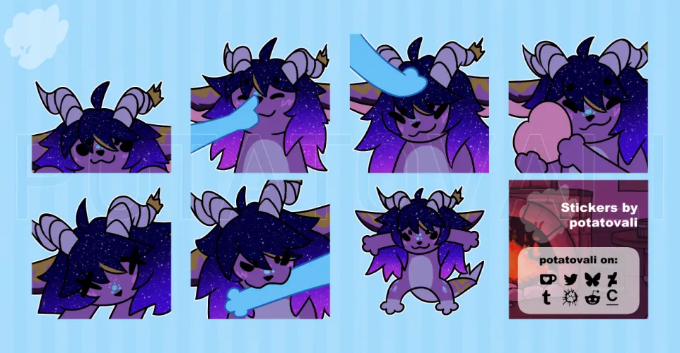 Thumbnail Emotesticker Commission for Duran Art by Me | Furry Category by Potatovali