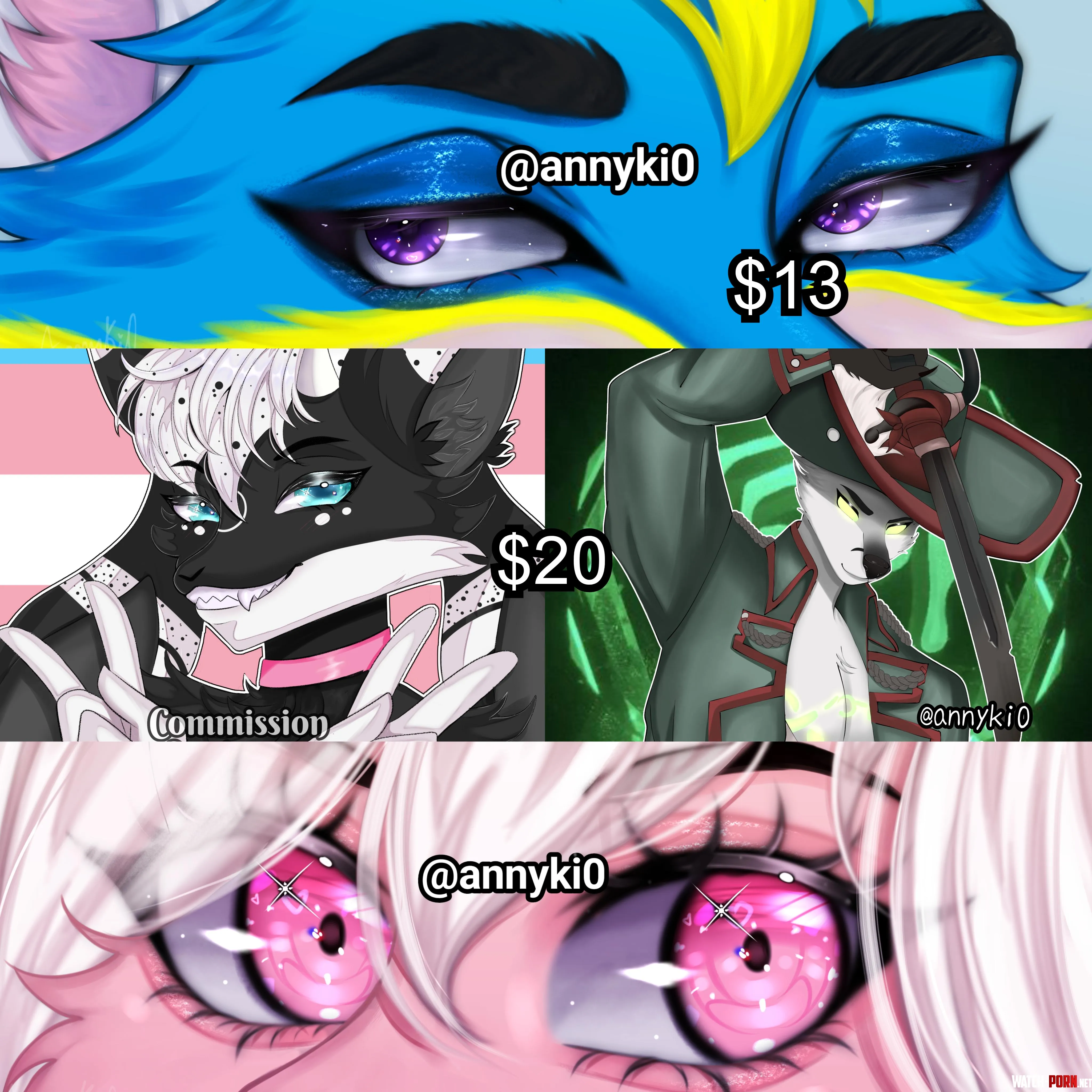 icons 20  eyes banner 13 art by me Paypal kofi tat 12 weeks by Annyki0
