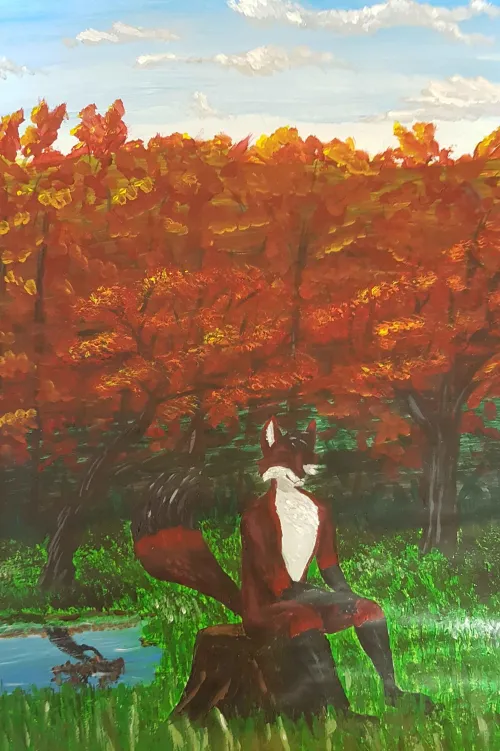 Thumbnail Favyll in Autumn Forest: Art by Schaden99Freude - A Furry Masterpiece