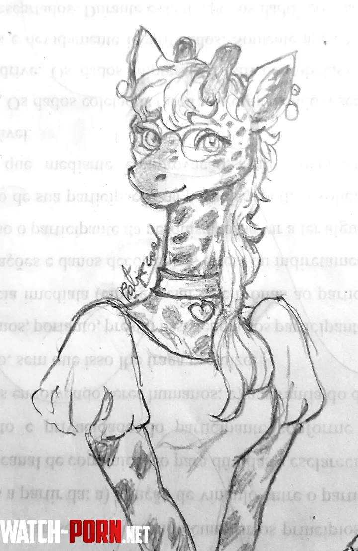 a shy giraffe art by me by Edmondghost