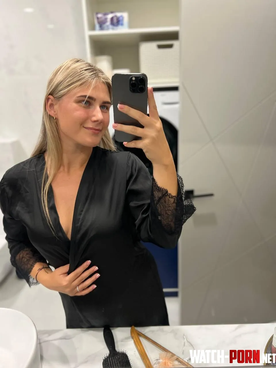 do I look good on this black silk nighties by SimilarRecovers