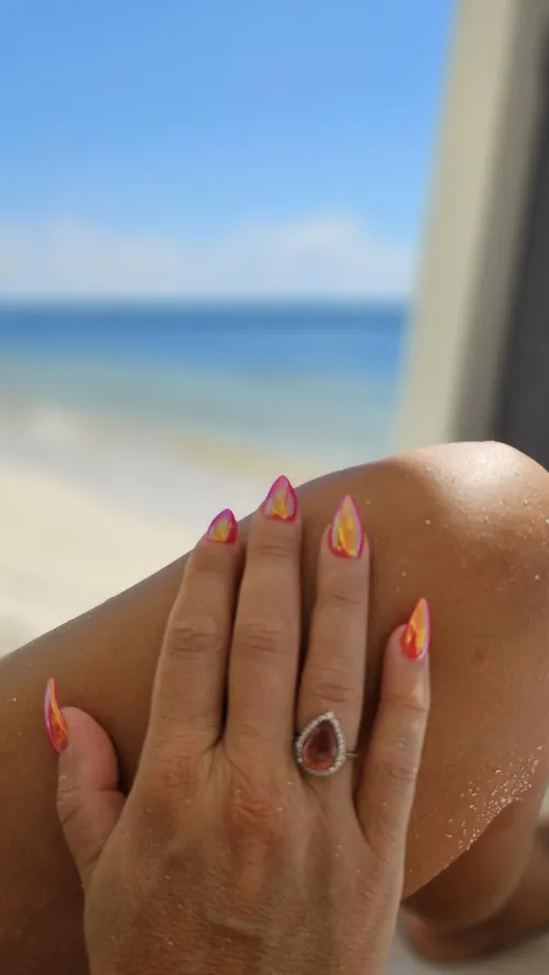 Thumbnail Glowing Nails at the Beach by TitsyWolf | NailFetish