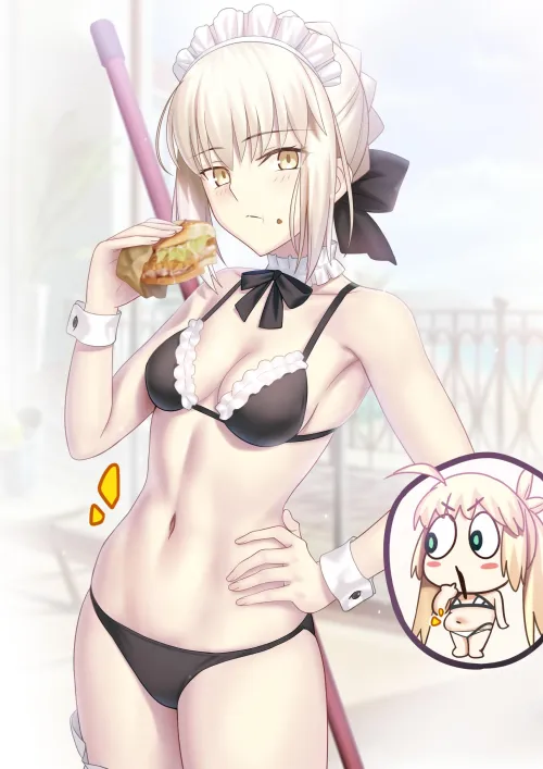 Thumbnail Elegant Maid: Discover the Charms of Saber Alter in FateGO by CheetahSperm18