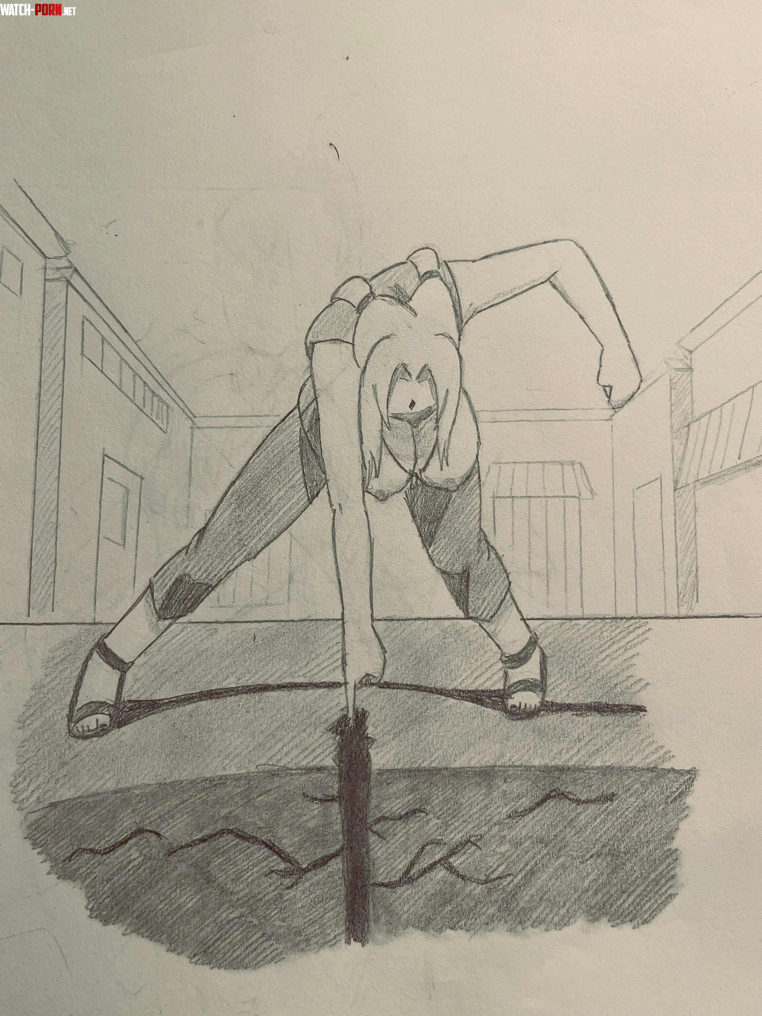 Tsunades chest slipped out during an attack drawn by me by Naruto_fanart52
