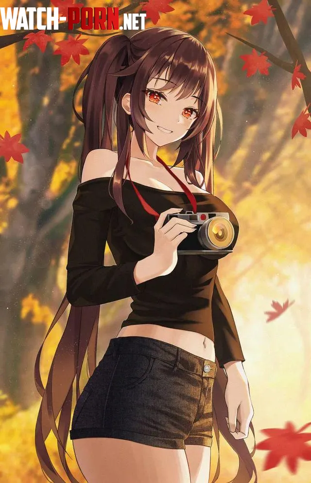 Hu Tao fotographing the beautiful autumn weather hyonee Genshin Impact by LuckyBag3187