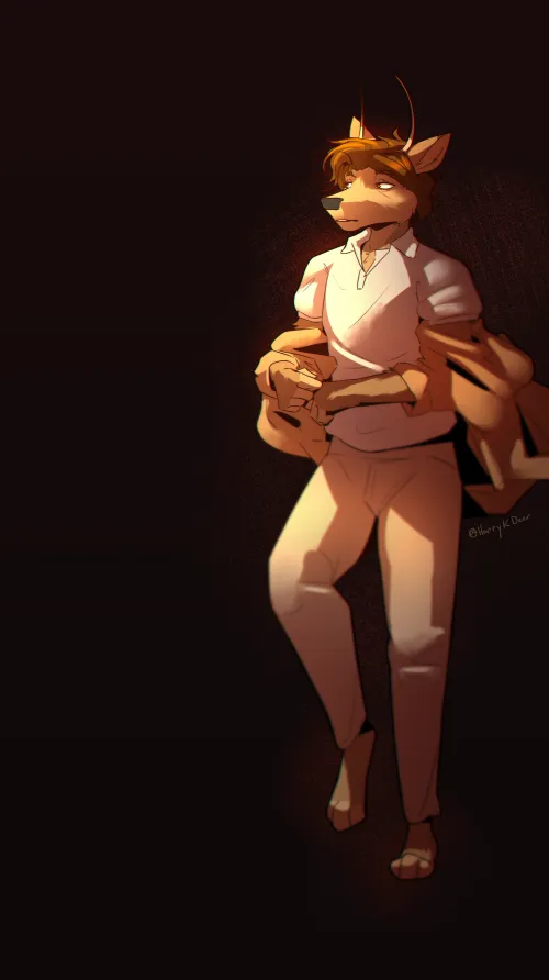 Thumbnail HarryDeCat's Fidgeting Debut: Art by Me HarryKDeer in the Furry Domain