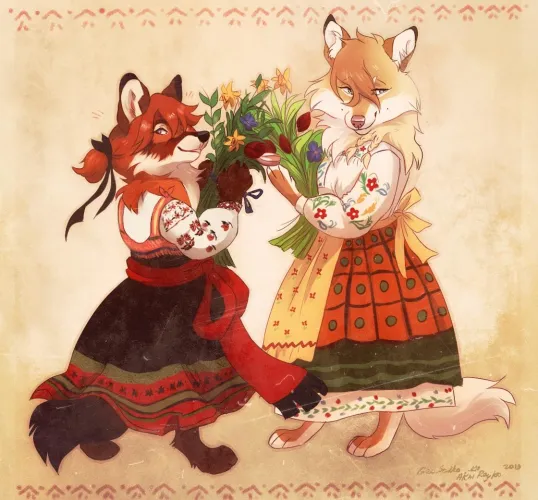 Thumbnail Russian & Ukrainian National Dress by GEOSAIKO1267 & AKAY REIKO | TerribleNarwhal134's Insights in Furry Category