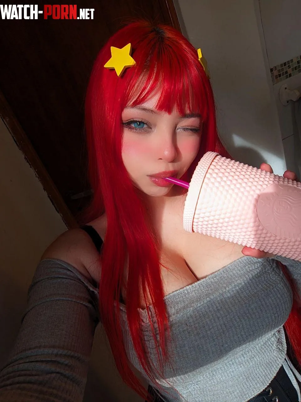 Itsuki just wanna finish her drink and felt cute by babygirlkittenxo by babygirlkittenxo