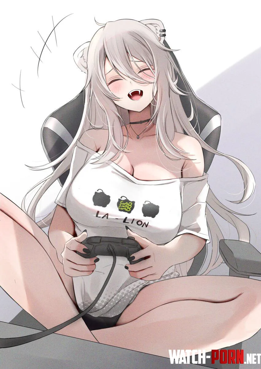 Nerorigogo casually playing games shishiro botan by YourFaveGamerGirl