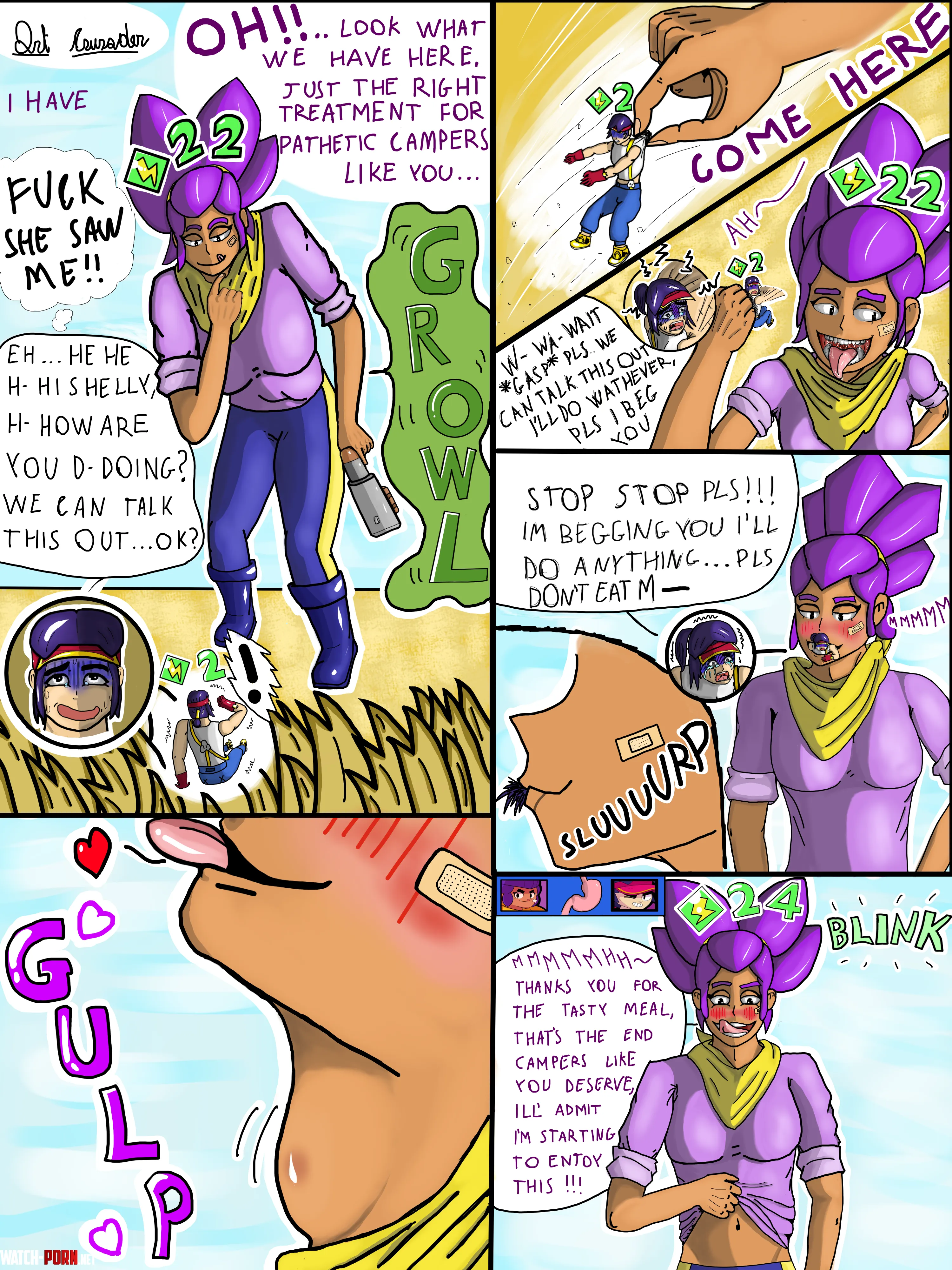 comic Shelly giantess vore comic  by Art-Crusader