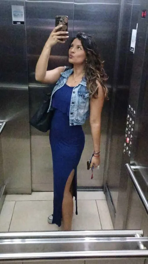Thumbnail RemoteMarsupial3915 Rocks a Sexy Blue Dress in tightdresses