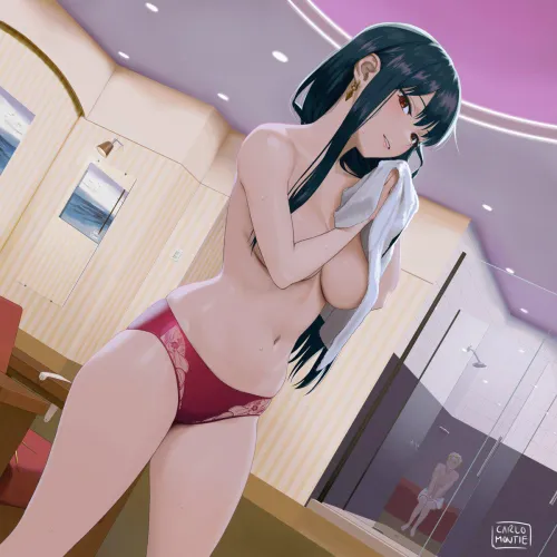 Thumbnail Witness Yor Drying Off in Captivating Ecchi Delights