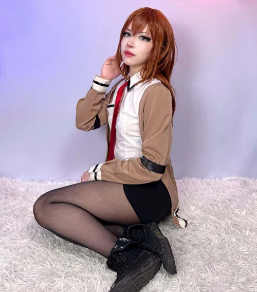 Thumbnail Mesmerizing Makise Kurisu Cosplay by Stella | cosplaygirls