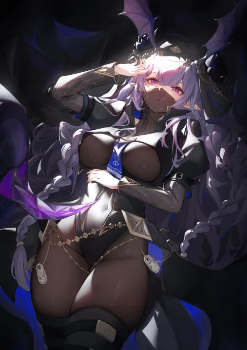 Thumbnail Sci-Fi Elegance: Dark Elf Power in Original Anime by Seaquences (animebodysuits)