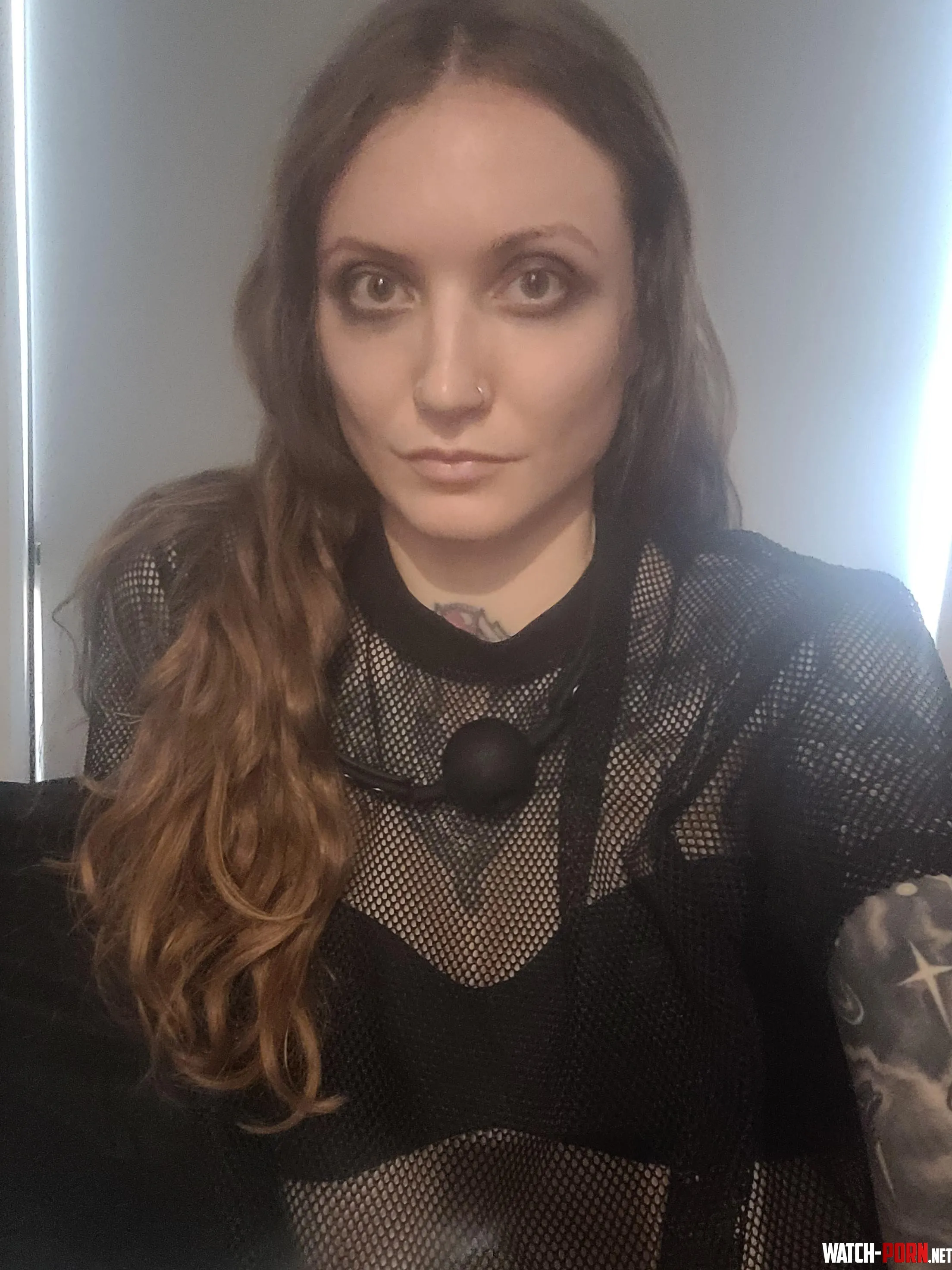 Accidentally left my ballgag on in this picture  by RIPebbles