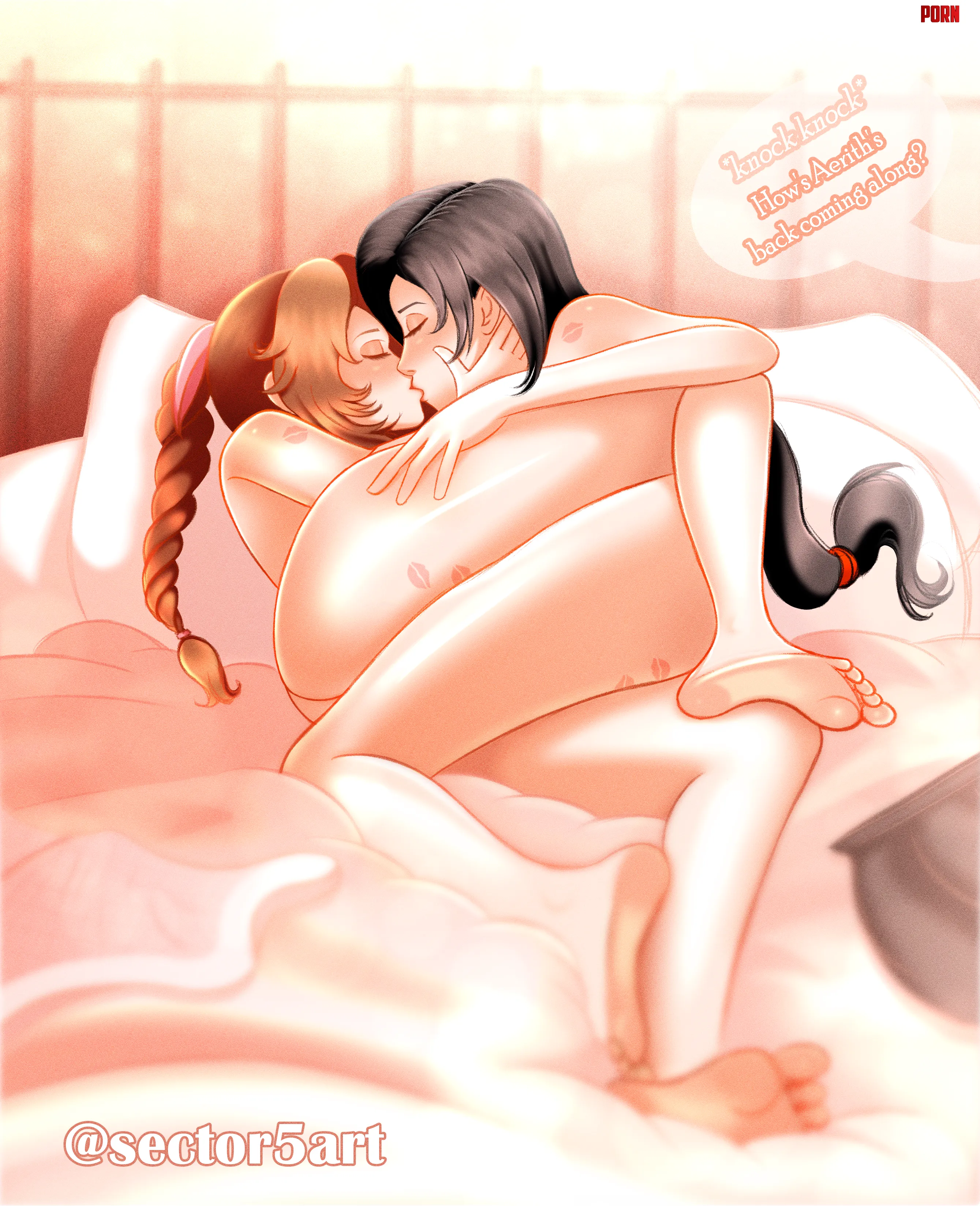 Aerith and Tifa a night in Kalm sector5art Final Fantasy 7 by sector5art
