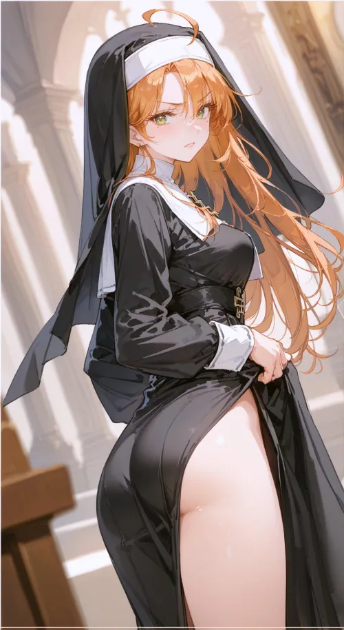 Thumbnail Unveiling the Tempting Tsundere Nun in AnimeBooty