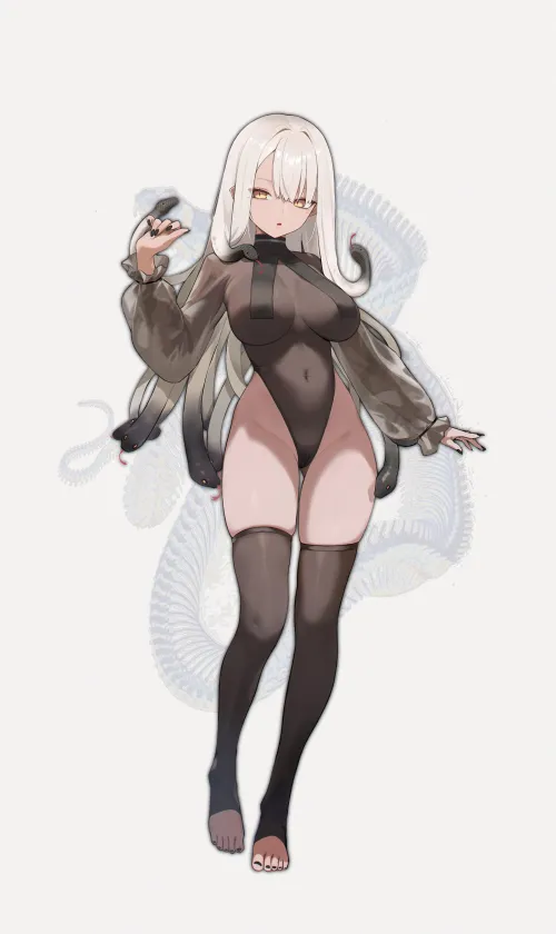 Thumbnail Young Medusa's Alluring Anime Bodysuit by CheetahSperm18