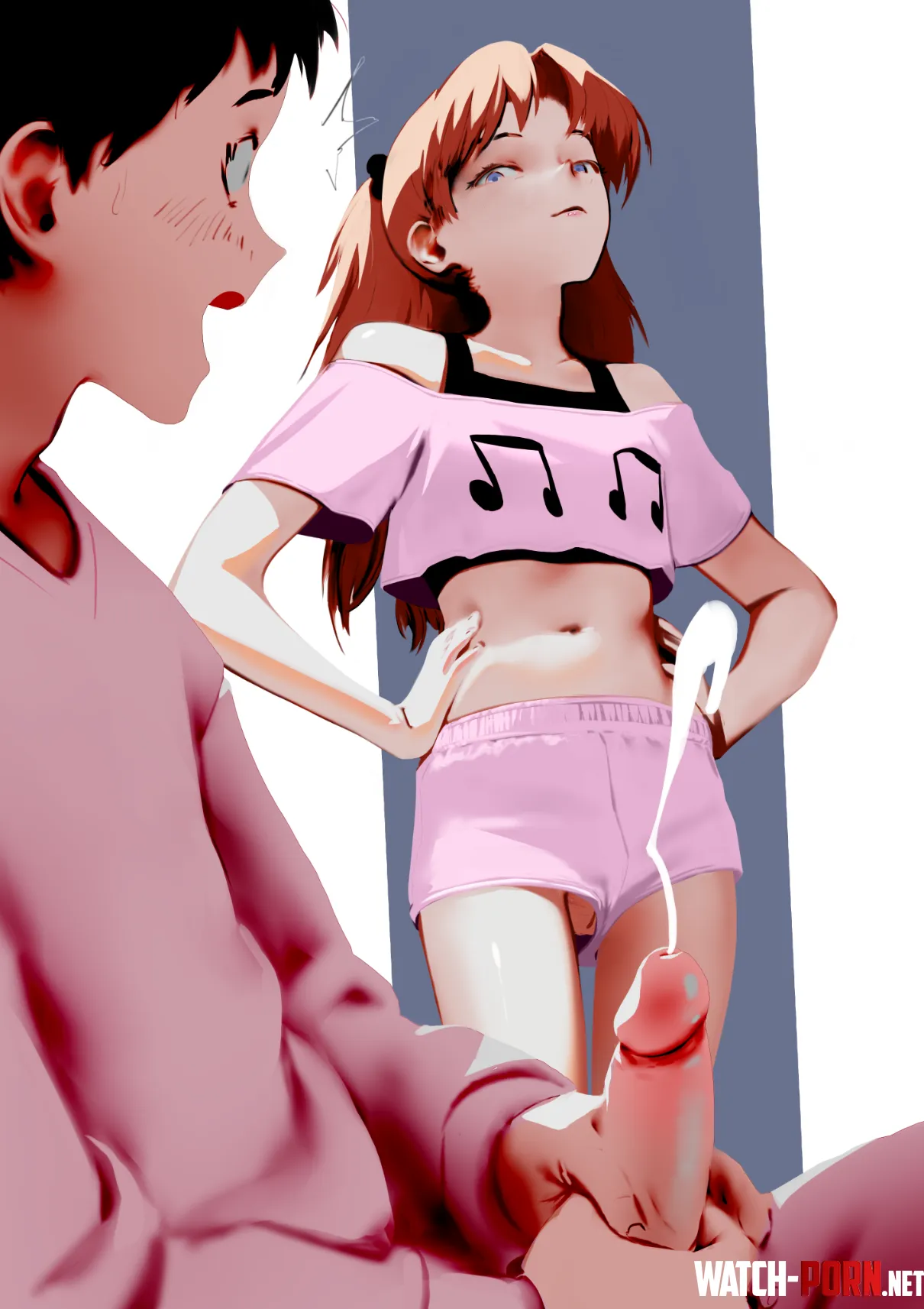 Asuka catches Shinji Masturbating Cari by KrustiestKrabbiest