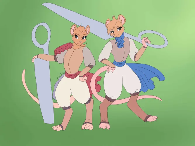 Thumbnail Artistic Expression: The Twins with Scissors | furry