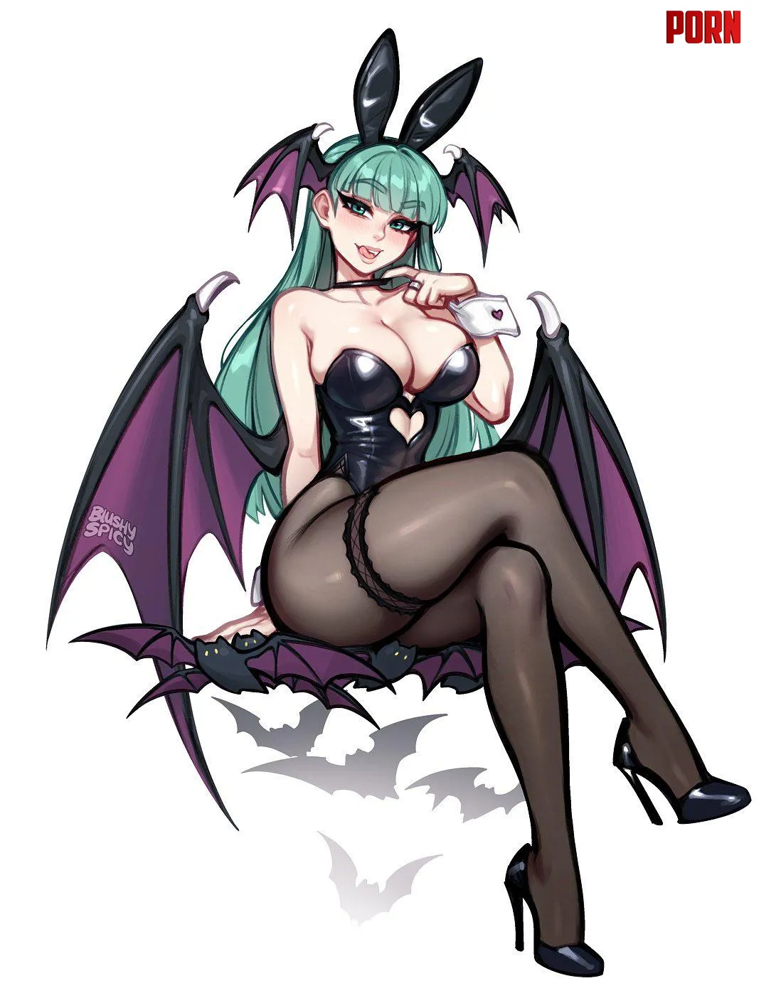 Morrigan BlushySpicy by MindlessCell22