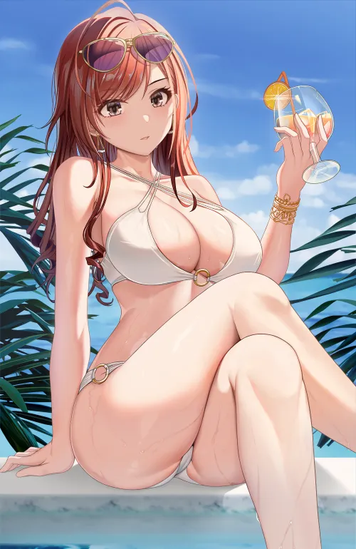 Thumbnail Natsuha Arisugawa's White Swimsuit: A Delight from Marxsander2016 in SwimsuitHentai