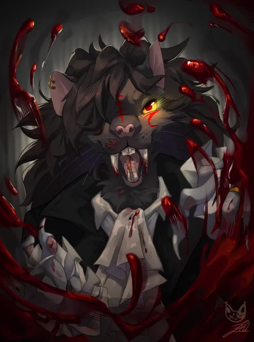 Thumbnail Finished Halloween YCH: A Rat King Surrounded by Enemies by JazzyBluNekko | furry