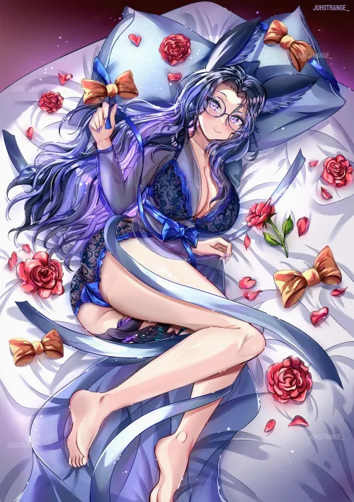 Thumbnail Sensual Dream: Bed of Roses | juhcreates | ecchi