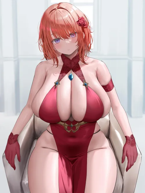 Thumbnail Red Dress oekakizukituri OC by General_Li3231 | BigAnimeTiddies Category