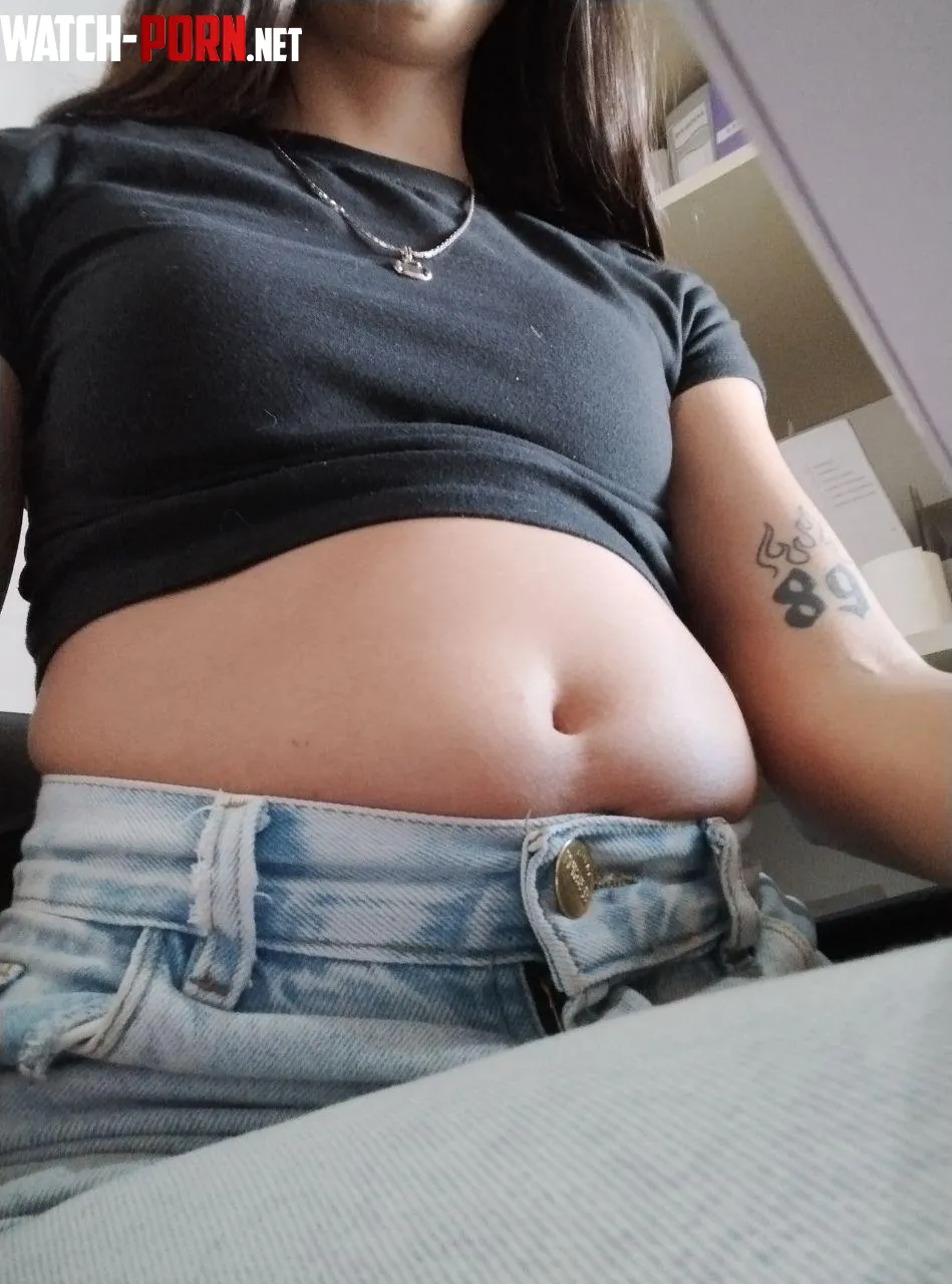 I rub my belly while I work and my coworkers keep watching I love to tease them by Plus_Ad7009