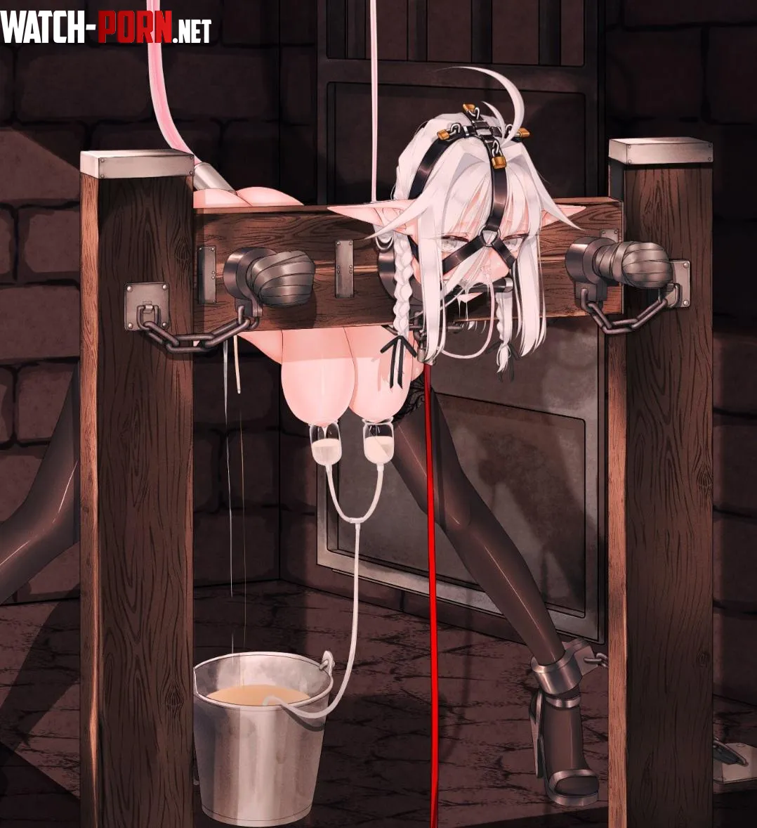 A while ago it was discovered that any kind of liquid that leaves an elfs body can be used in potion brewing due to its natural magical properties shortly after the black market was booming by Hornywasser