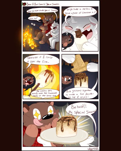Thumbnail Comic Delights: OCBear amp Bun's S'mores Tale by JessTheChips